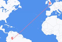 Flyg från Leticia, Amazonas, Colombia till Bournemouth, England
