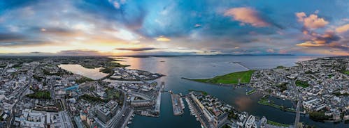 Photo of aerial view of Sligo Town, Ireland.