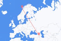 Flyg från Jerevan, Armenien till Leknes, Norge