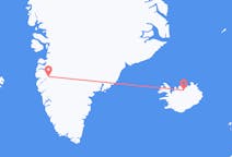 Vluchten van Akureyri, IJsland naar Kangerlussuaq, Groenland