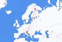 Flug frá Kuusamo, Finnlandi til Pescara, Ítalíu