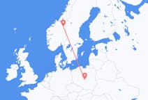 Loty z miasta Røros do miasta Łódź
