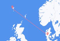 Vluchten van Sørvágur naar Billund