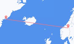 Flyg från Kulusuk, Grönland till Röros, Norge