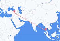 出发地 泰国出发地 甲米目的地 土耳其Diyarbakir的航班