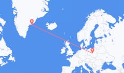 Flights from Łódź, Poland to Kulusuk, Greenland