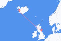 来自英格兰的出发地 泰恩河畔纽卡斯尔目的地 冰岛雷克雅未克的航班