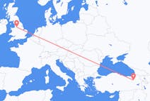 Flyg från Erzurum, Turkiet till Manchester, England
