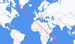 Flyreiser fra Mauritius, Mauritius til Paamiut, Grønland