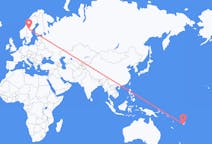 Flyreiser fra Nadi, Fiji til Östersund, Sverige
