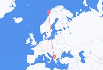 Vluchten van Bodø, Noorwegen naar Ioannina, Griekenland