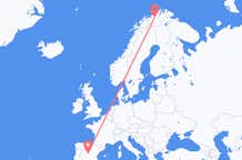 ノルウェーのアルタから、スペインのマドリッドまでのフライト