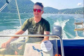 2 horas de alquiler de barco sin licencia con motor de 40 hp en el lago de Como