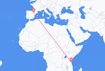 Flyg från Dar es-Salaam till Zaragoza