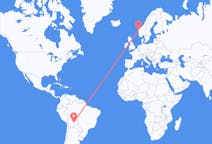 Flyreiser fra Santa Cruz de la Sierra, Bolivia til Florø, Norge