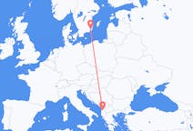 Lennot Tiranasta, Albaniasta Kalmariin, Ruotsiin