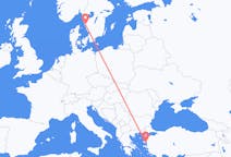 Loty z Mitylena, Grecja do Göteborg, Szwecja