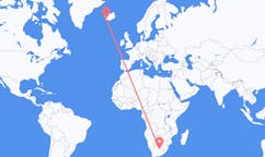 Flyrejser fra Kimberley, Northern Cape, Sydafrika til Reykjavík, Island