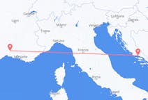Flyg från Nimes, Frankrike till Split, Kroatien