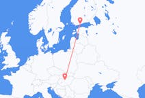 ハンガリーのから ブダペスト、フィンランドのへ ヘルシンキフライト