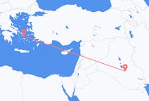 Flyg från Najaf till Mykonos