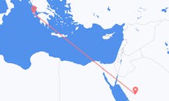 出发地 沙特阿拉伯欧拉目的地 希腊凯法利尼亚岛的航班