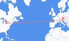 Flyg från Cleveland, USA till Trieste, Italien