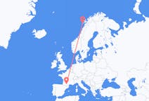 Flyg från Leknes, Norge till Toulouse, Frankrike