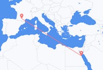 Flyg från Hurghada, Egypten till Toulouse, Frankrike