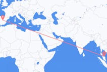 Flyreiser fra Kota Bharu, Malaysia til Madrid, Spania