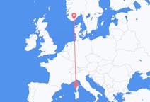 Voli da Kristiansand, Norvegia ad Ajaccio, Francia