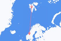 Flüge von Røros, Norwegen nach Spitzbergen, Spitzbergen und Jan Mayen