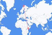 Flyreiser fra Mombasa, til Kiruna