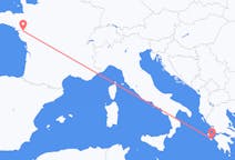 ギリシャのから ザキントス島、フランスのへ ナントフライト