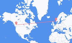 Vluchten van Williams Lake, British Columbia, Canada naar Stavanger, Noorwegen