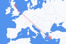 Flyg från Newcastle upon Tyne, England till Rhodes, England, Grekland