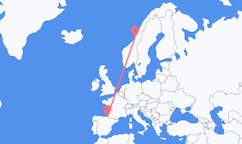 ตั๋วเครื่องบินจากเมืองRørvikไปยังเมืองซานเซบัสเตียน