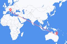 Flyreiser fra Moranbah, Australia til Roma, Italia