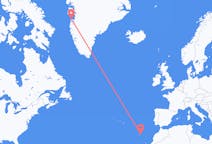 Flyreiser fra Aasiaat, Grønland til Vila Baleira, Portugal