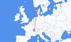 Flyg från Chambery, Frankrike till Esbjerg, Danmark