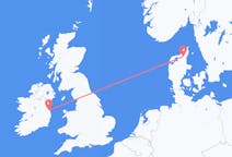 Vluchten van Dublin, Ierland naar Aalborg, Denemarken