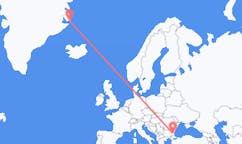 Flyg från Ittoqqortoormiit, Grönland till Burgas, Bulgarien