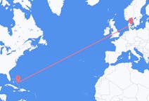 Voli da San Salvador, Bahamas ad Aarhus, Danimarca