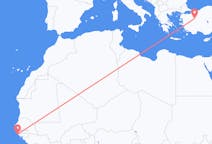 Flyreiser fra Cap Skiring, Senegal til Kutahya, Tyrkia