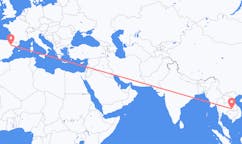 Flyrejser fra Ubon Ratchathani Province, Thailand til Zaragoza, Spanien
