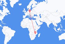 Flyg från Tete, Moçambique till Prag, Tjeckien