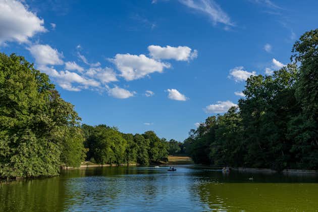 Photo of the Bois de la Cambre park in Brussels with its lake on a bright summers day, Belgium.