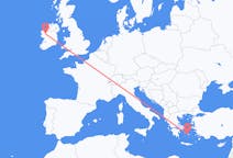 Flyg från Paros, Grekland att knacka, Irland