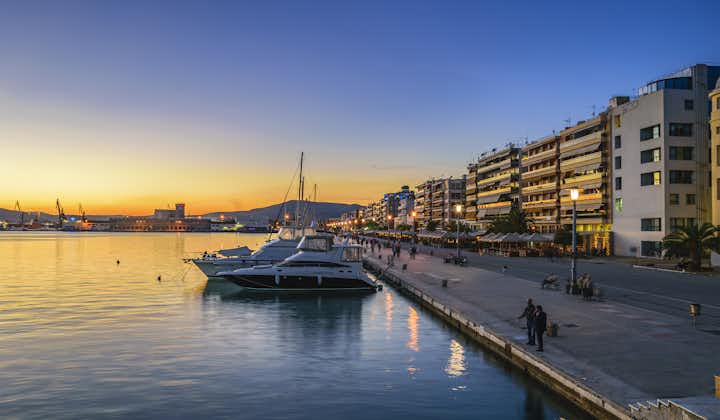 Sunset at the port of Volos, Volos, Greece