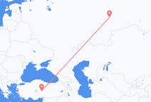 Flyreiser fra Jekaterinburg, Russland til Kayseri, Tyrkia